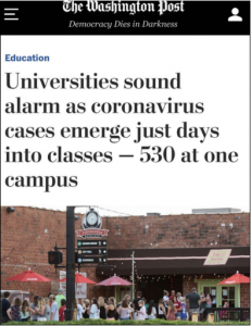واشنطن بوست: مع حلول موسم العودة إلى الجامعة، تفشت العدوى الجماعية في جامعات أمريكية