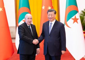 لقاء الرئيس الجزائري ونظيره الصيني في بكين يوم 18 يوليو 2023